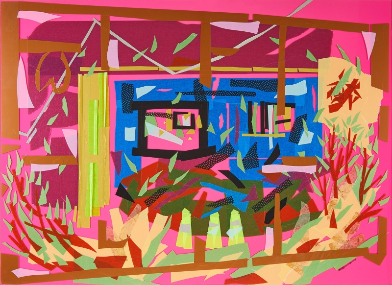 吳芊頤個展「如詩的光景 」作品：《遺跡之地 III》，複合媒材 (壓克力板、和紙PE)，110x80 cm，2018